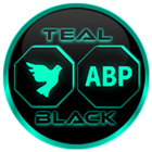 Flat Black and Teal Icon Pack