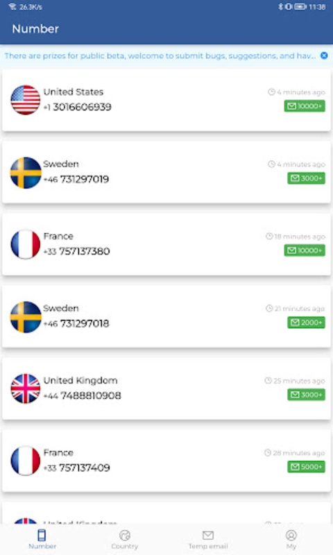 Temp Number Receive SMS Online